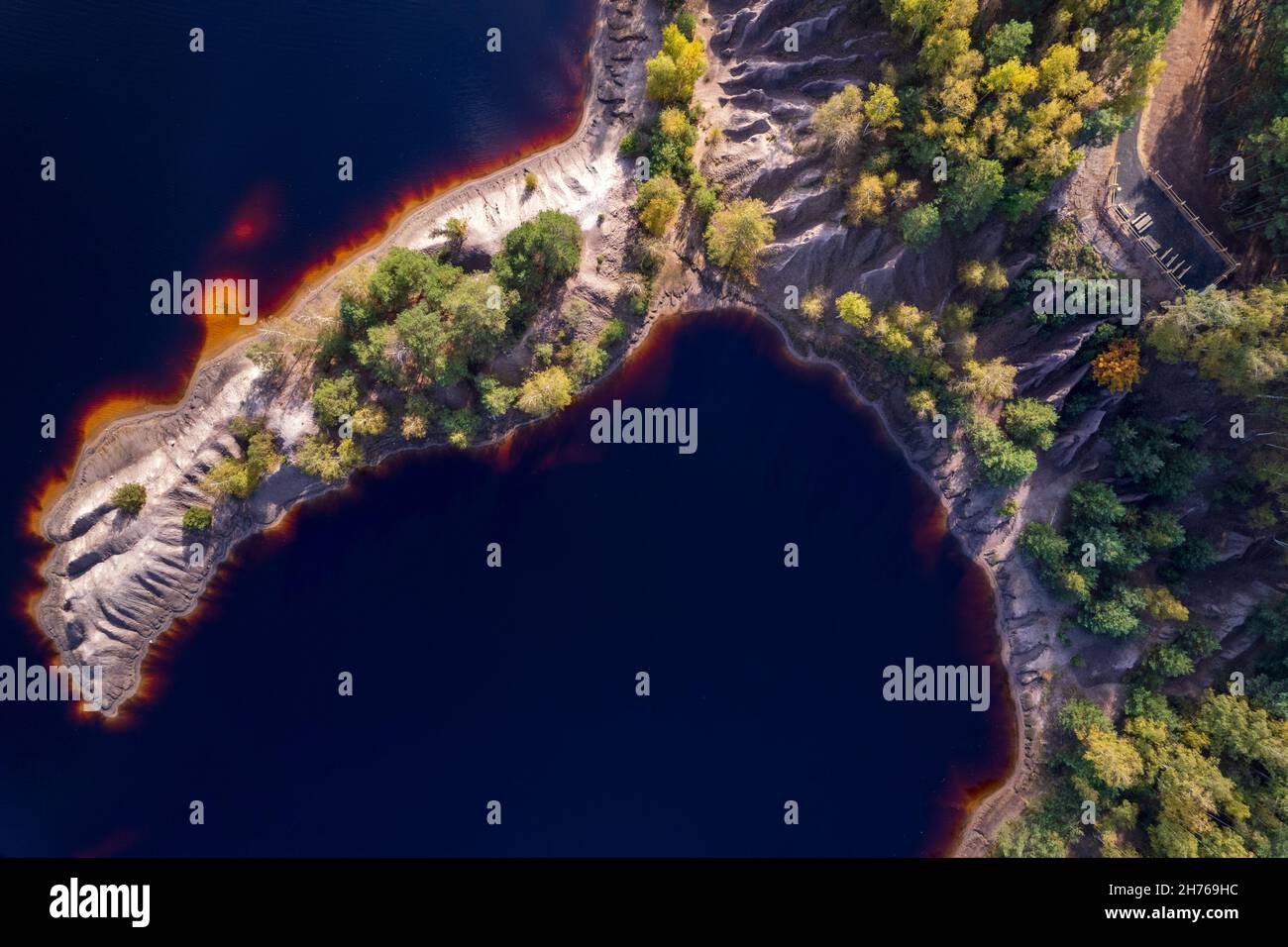 Luftaufnahme des Geoparks in Leknica in Polen Stockfoto