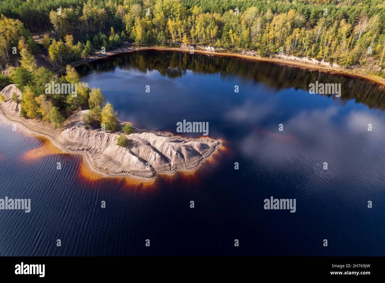 Luftaufnahme des Geoparks in Leknica in Polen Stockfoto