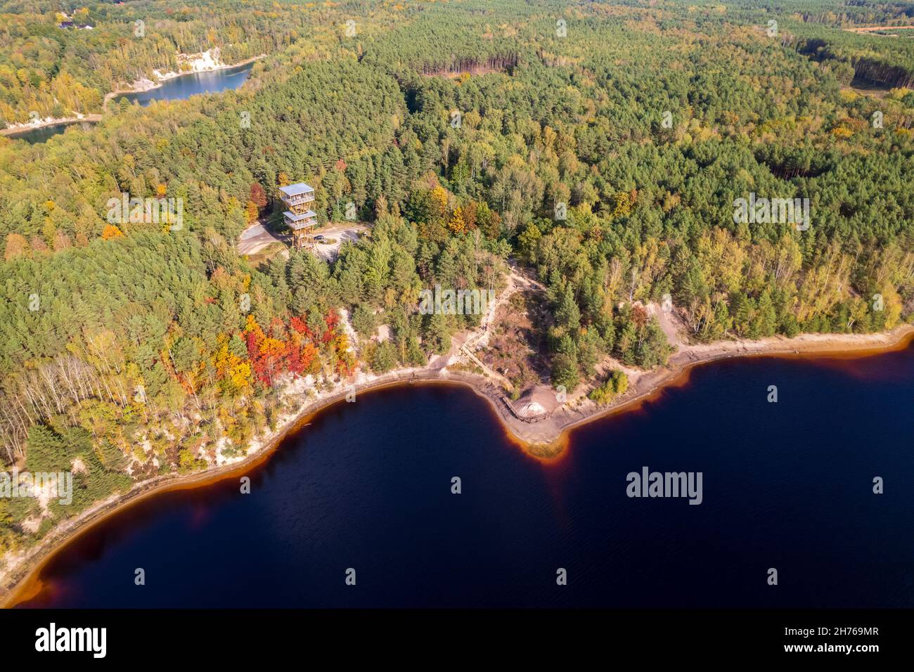 Luftaufnahme des Geoparks in Leknica in Polen Stockfoto