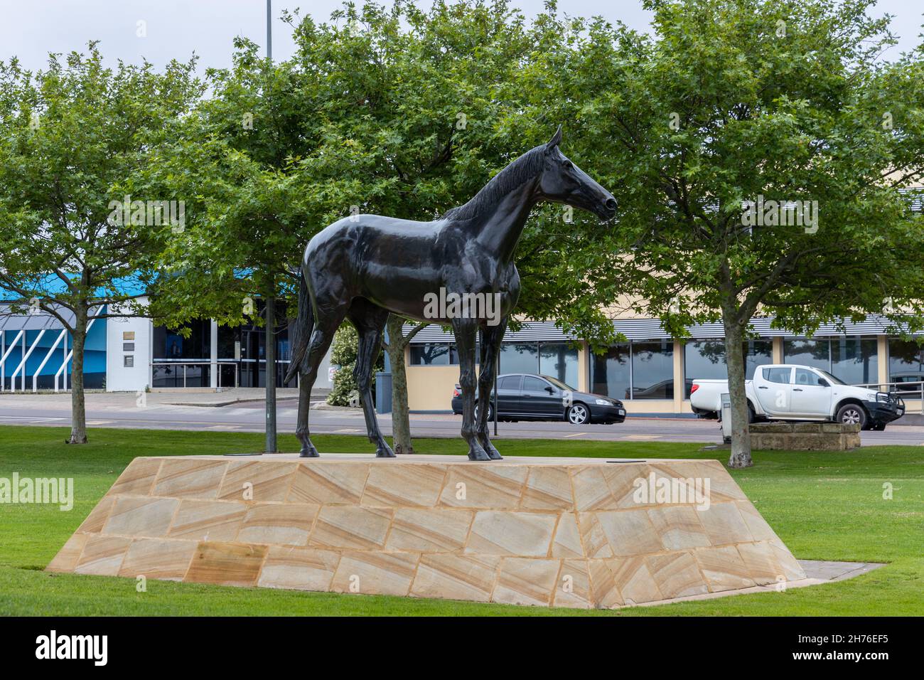 Die ikonische Makybe Diva Statue befindet sich am 19th 2021. November am Vorland von Port Lincoln South Australia Stockfoto