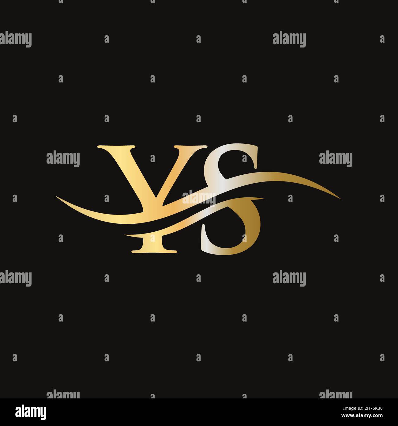 Logo des YS-Buchstabens. Ursprüngliche Vorlage für das Geschäftslogo-Design mit YS-Buchstaben Stock Vektor