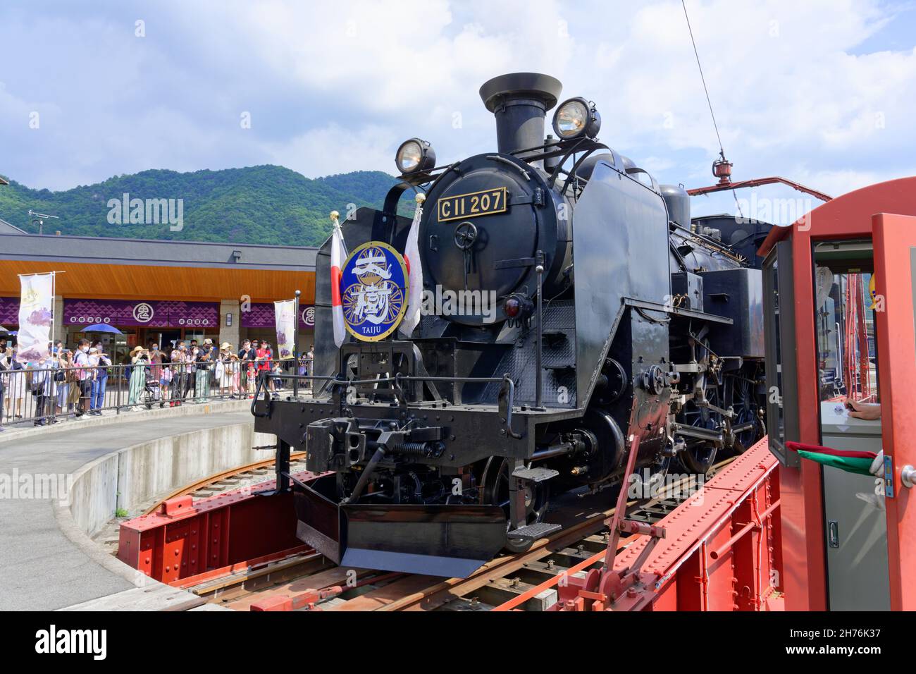 Die Dampflokomotive Taiju bei Nikko in Japan. Stockfoto