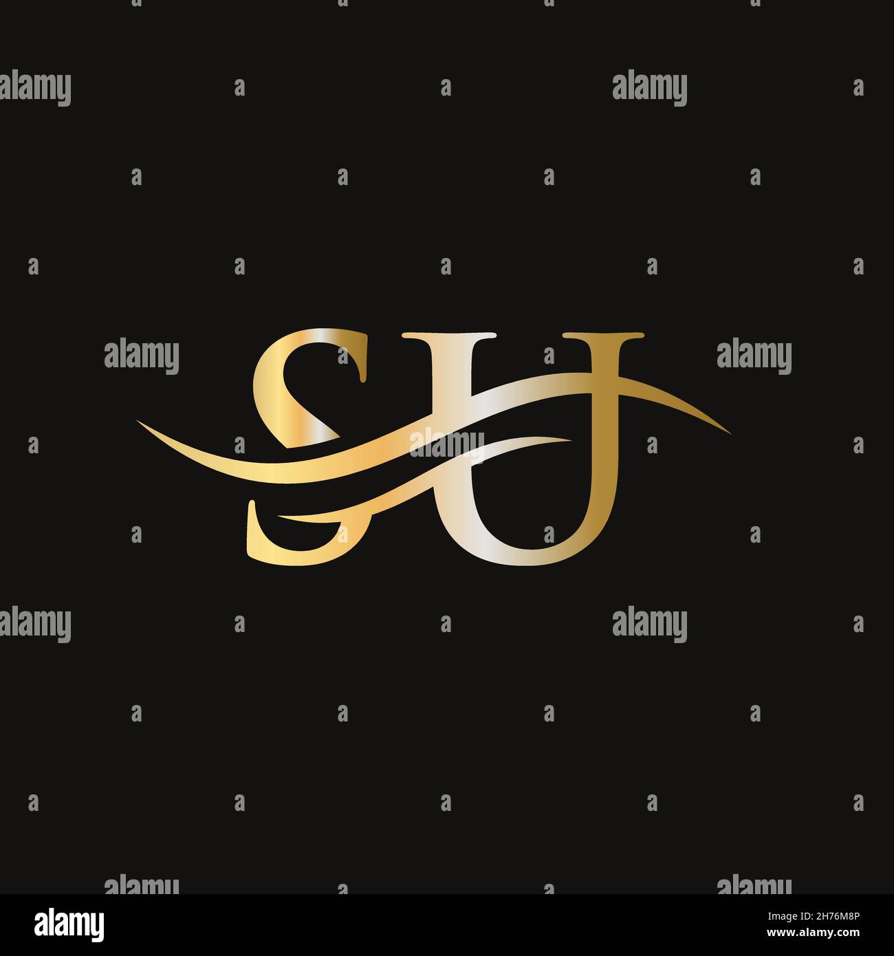 SU-verknüpftes Logo für Geschäfts- und Firmenidentität. Kreativer Buchstabe SU-Logo-Vektor Stock Vektor