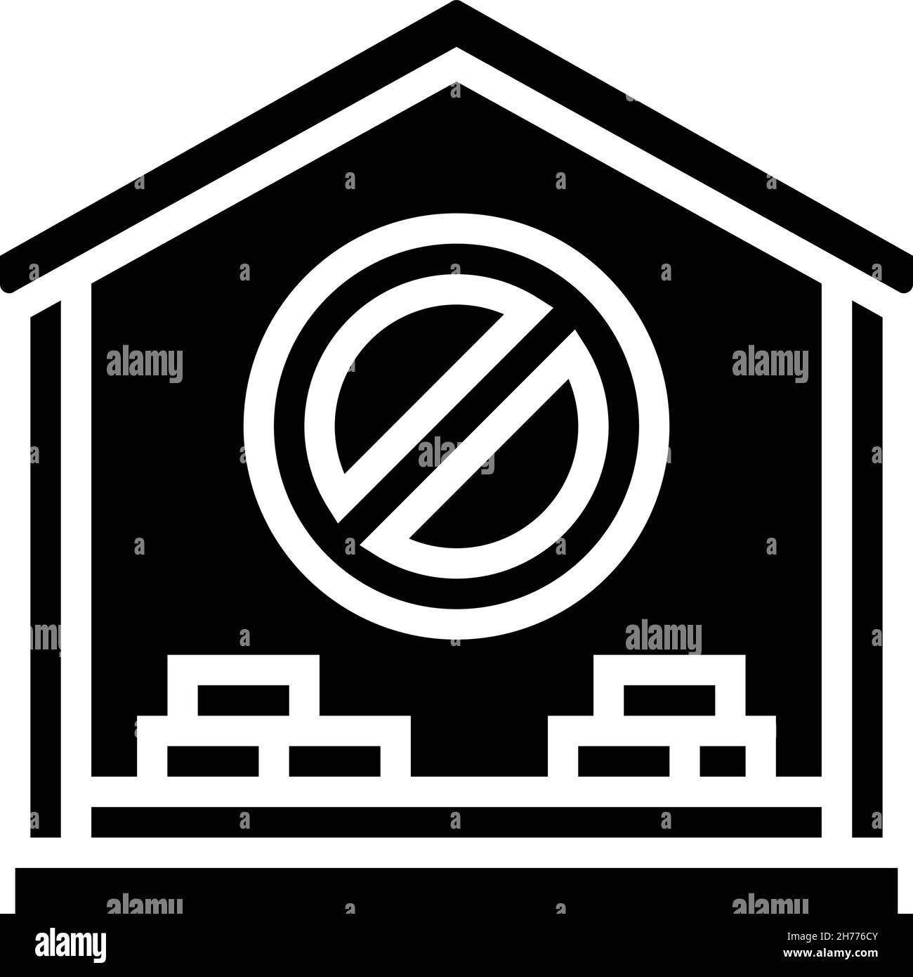 Innenhaus Abriss Glyphe Symbol Vektor Illustration Stock Vektor