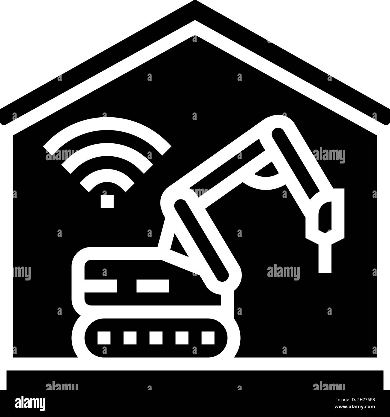 Abbildung des Symbols „Remote Demoltions Building Glyph“ Stock Vektor