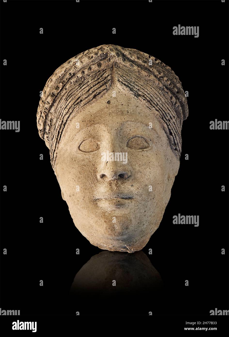 Römisch-ägyptische Totenmaske, 2nd Cent n. Chr. Museum der Schönen Künste von Lyon Inv 1995 . Paster . Stockfoto