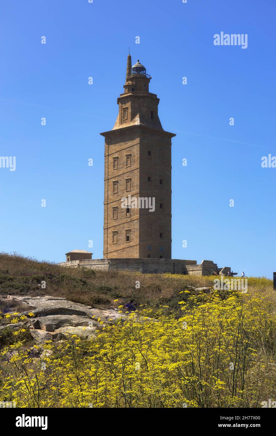 Turm des Herkules in Einem Coruna, Galizien, Spanien Stockfoto