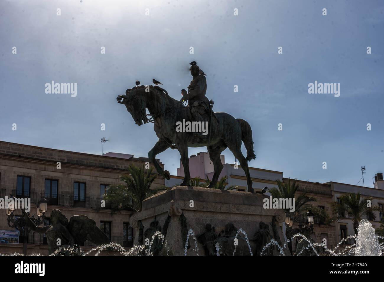 Denkmal von Miguel Primo de Rivera, Monumento a Miguel Primo de Rivera en laPlaza del Arenal, Jerez, Spanien Stockfoto