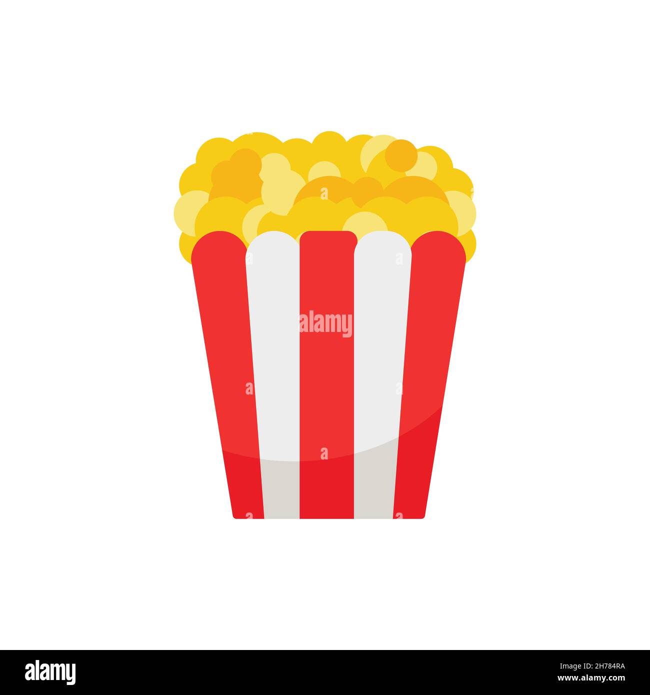 Popcorn. Kino-Ikone in flachem Design. Vektorgrafik auf Weiß Stock Vektor
