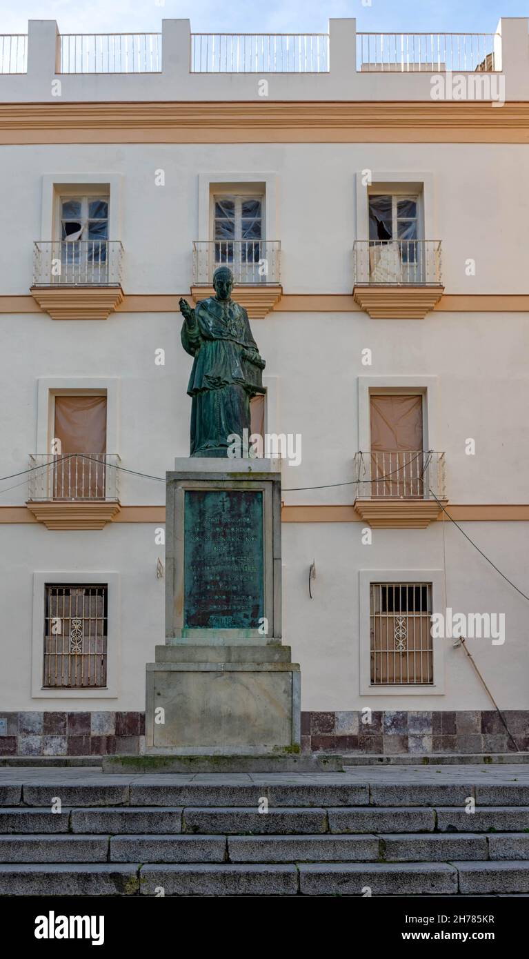 Monumento a Fray Silos Moreno en Cádiz Stockfoto