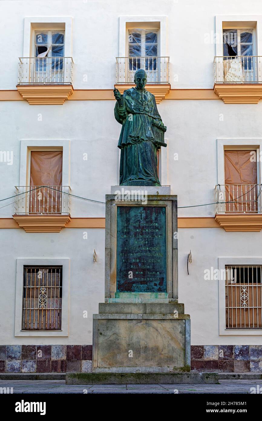 Monumento a Fray Silos Moreno en Cádiz Stockfoto