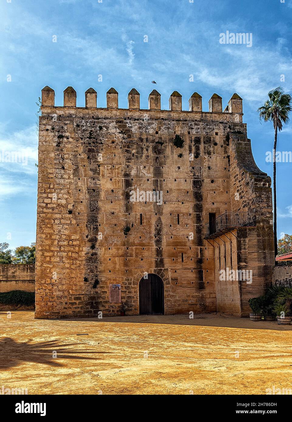 Festung Alcazar, Patio de Armas en Jerez de la Frontera, Real Alcazar Stockfoto