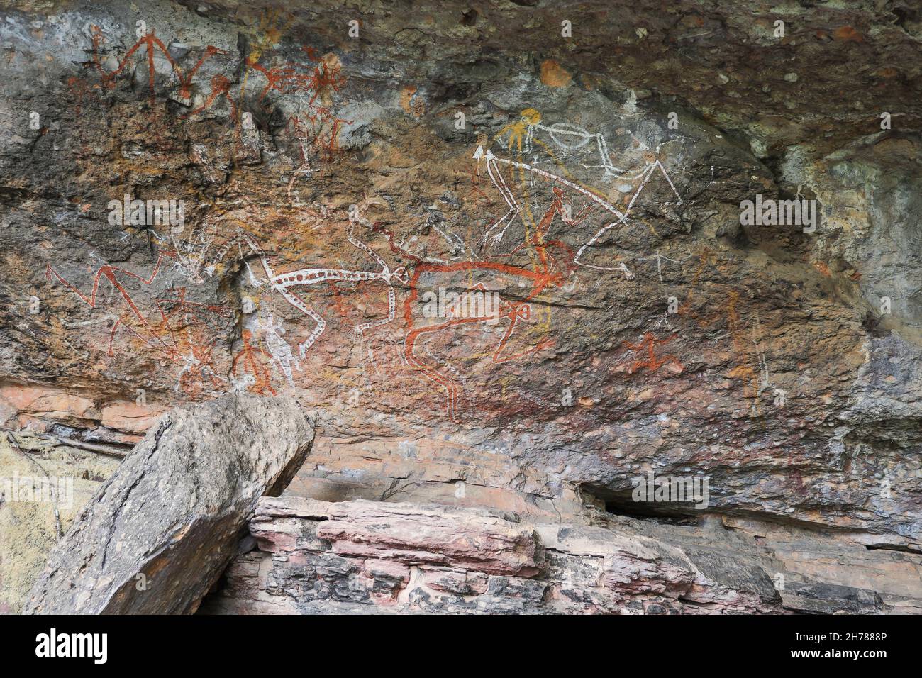 Angbangbang Rock Shelter, Kakadu-Nationalpark, Northern Territory, Australien Stockfoto