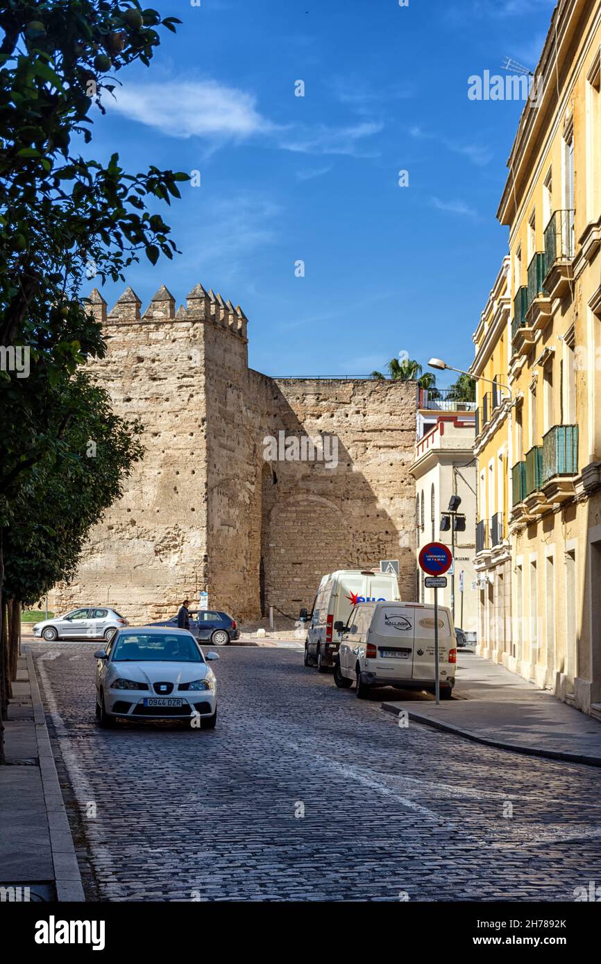 Calles de Jerez de la Frontera en la Provincia de Cádiz / Straßen von Jerez de la Frontera in der Provinz Cádiz Stockfoto