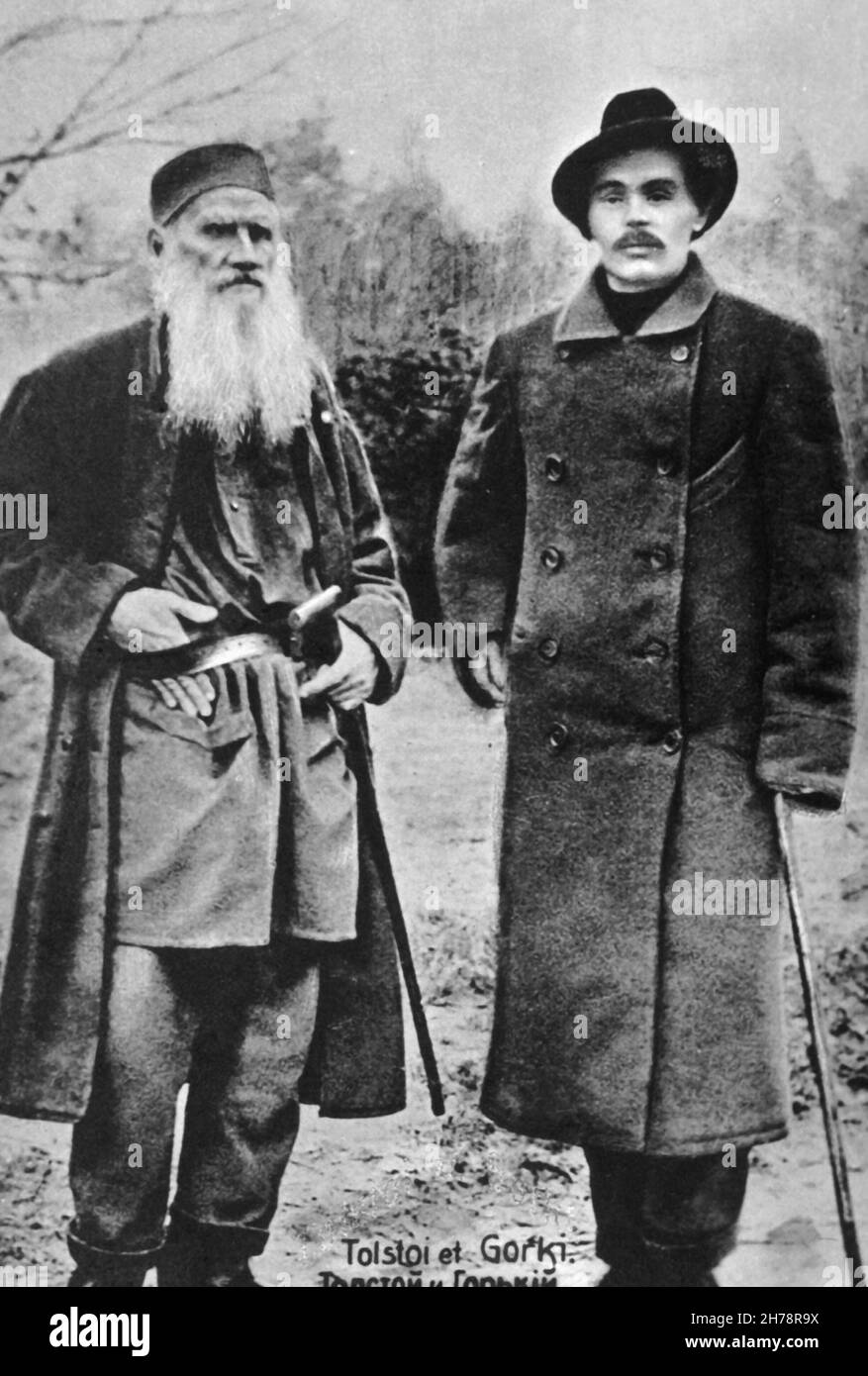 GORKI (GORKI) Maxim et TOLSTOI Leon Nikolaeivitch ©Archives-Zephyr/Opale.photo *** Ortsüberschrift *** Stockfoto