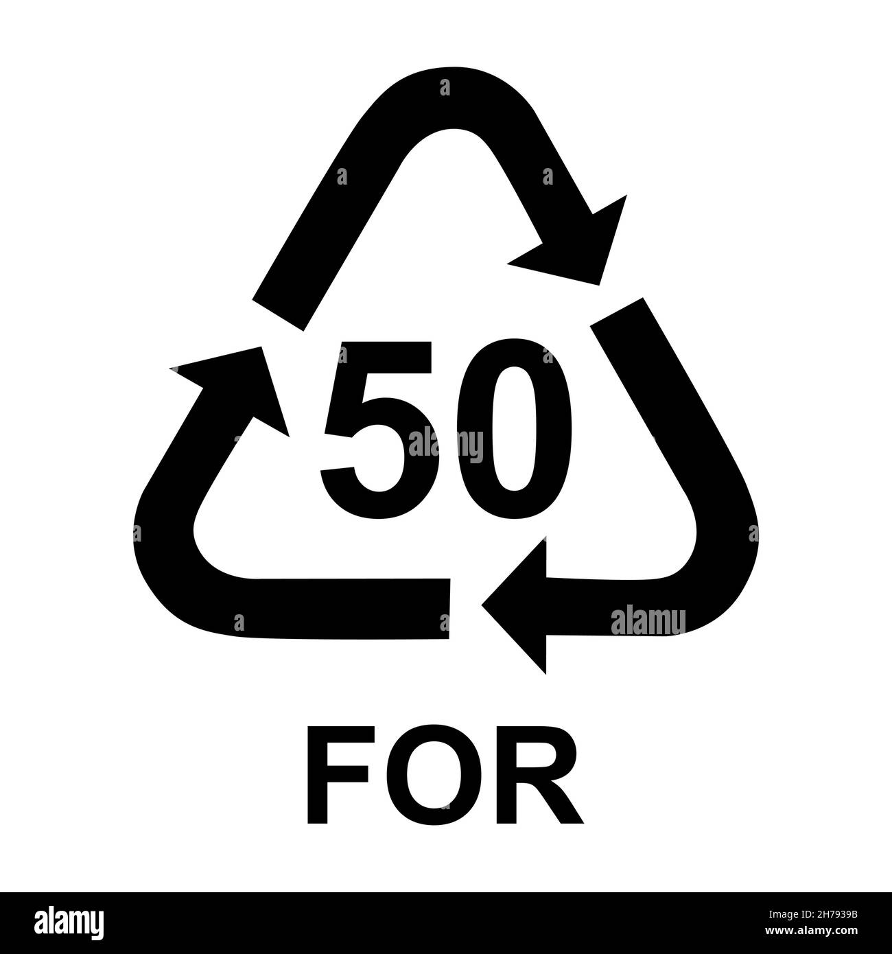 Bio-Symbol, Ökologie Recycling-Zeichen isoliert auf weißem Hintergrund. Symbol für Verpackungsabfall Stock Vektor