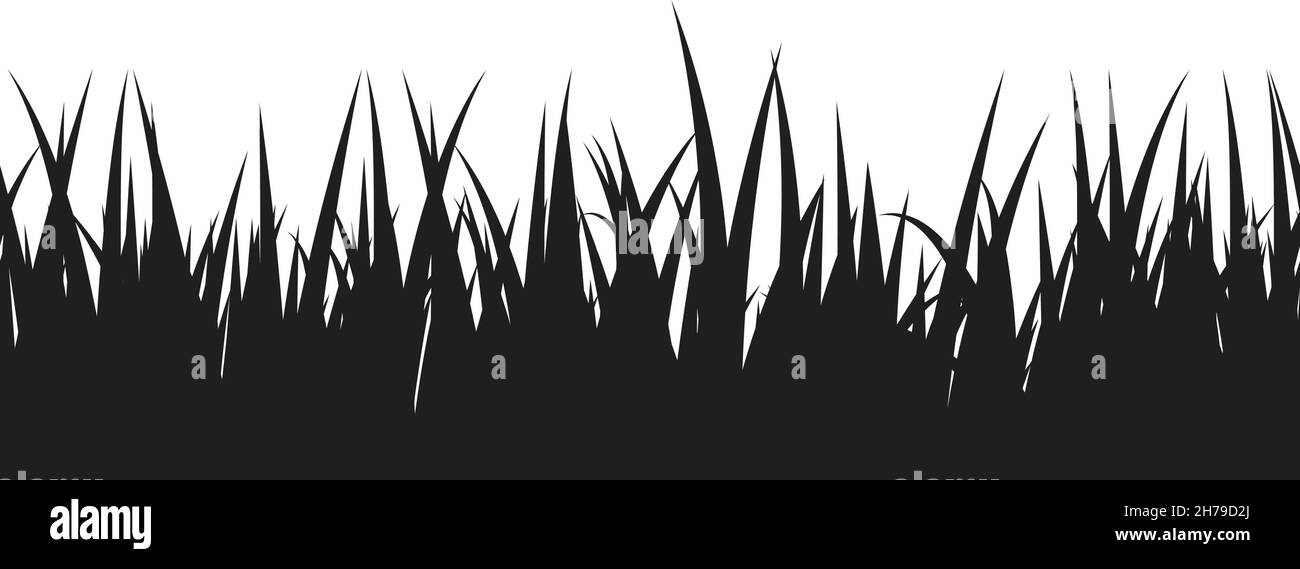 Nahtloser Rand mit Gras. Natürliches Muster von Blattblättern Stock Vektor