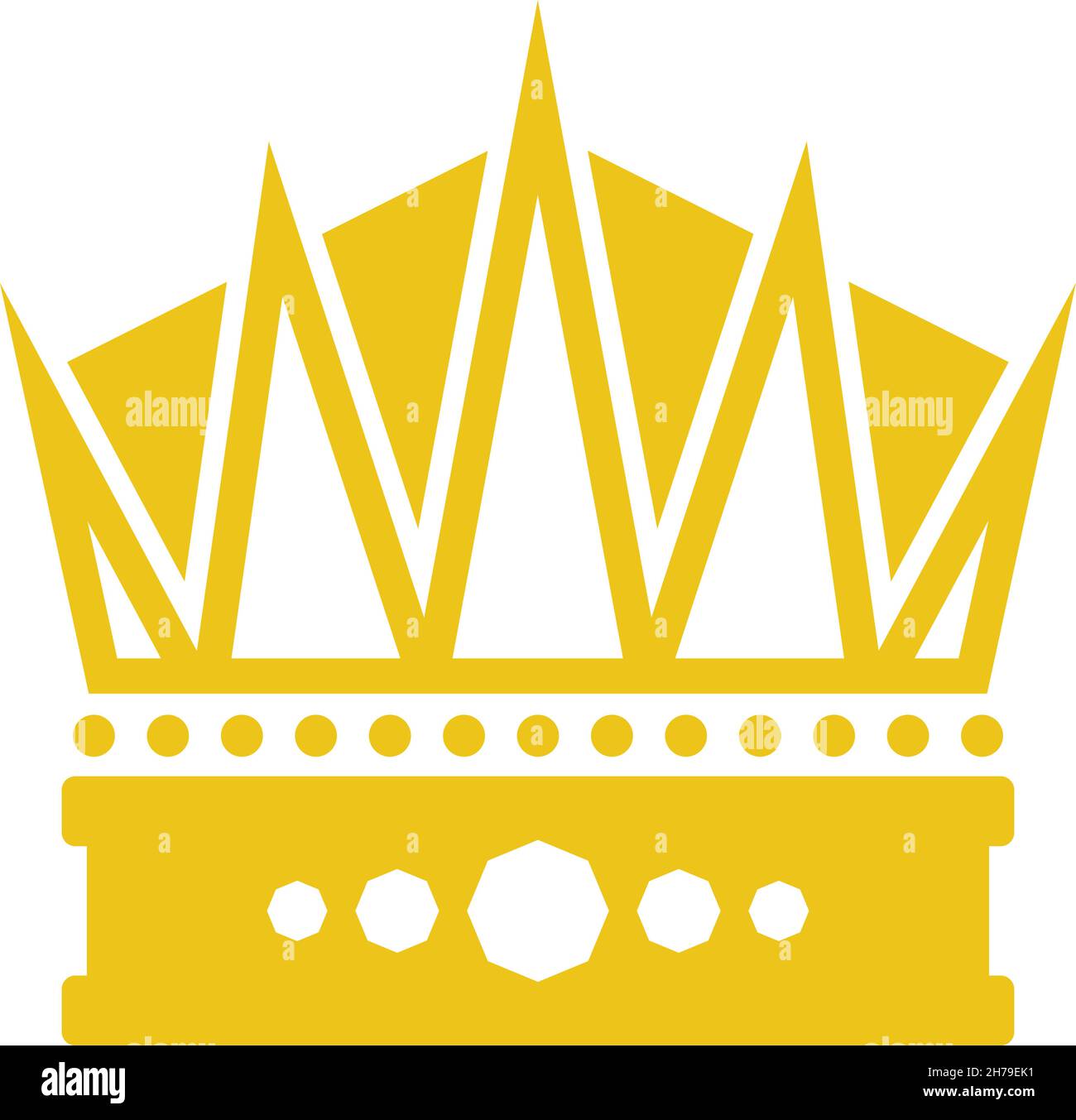 Symbol für die goldene Krone. Königliches Schild. King- oder Queen-Symbol Stock Vektor