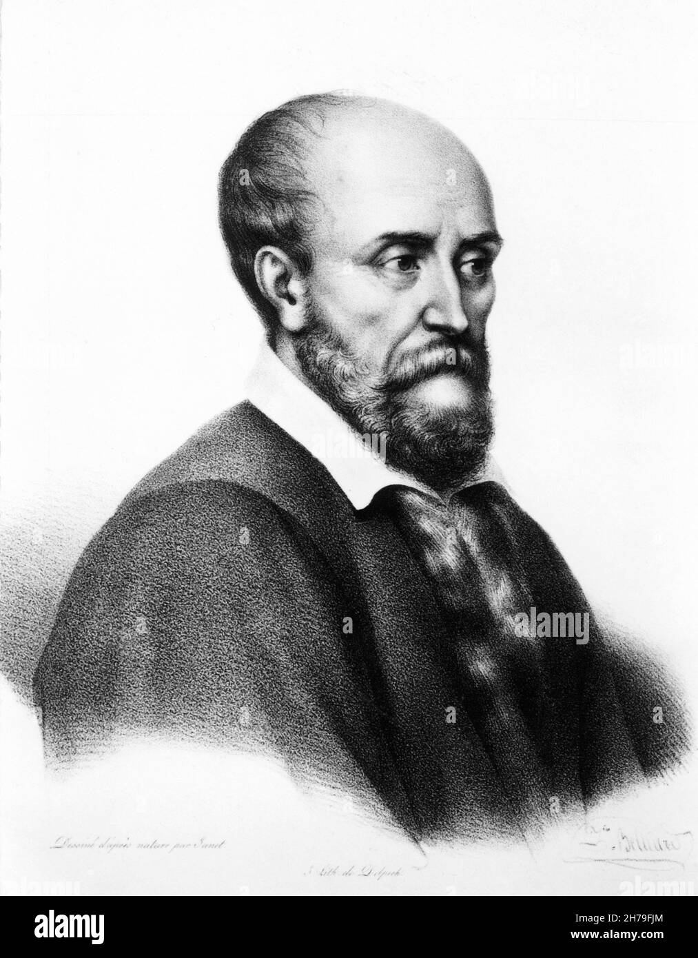 De RONSARD Pierre dessine d'apres nature par SANET, Lithographie par DELPECH ©Archives-Zephyr/Opale.photo *** Ortsüberschrift *** Stockfoto