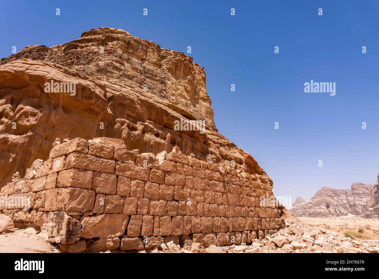 Das Haus von Lawrence von Arabien in Wadi Rum, Jordanien Stockfoto