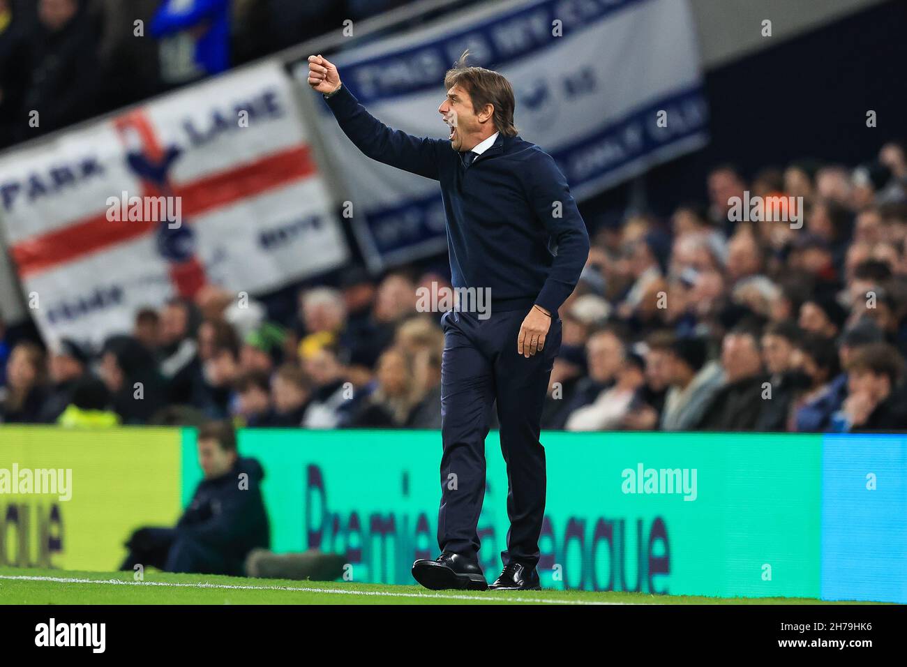 Antonio Conte Manager von Tottenham Hotspur reagiert auf das Spiel Stockfoto