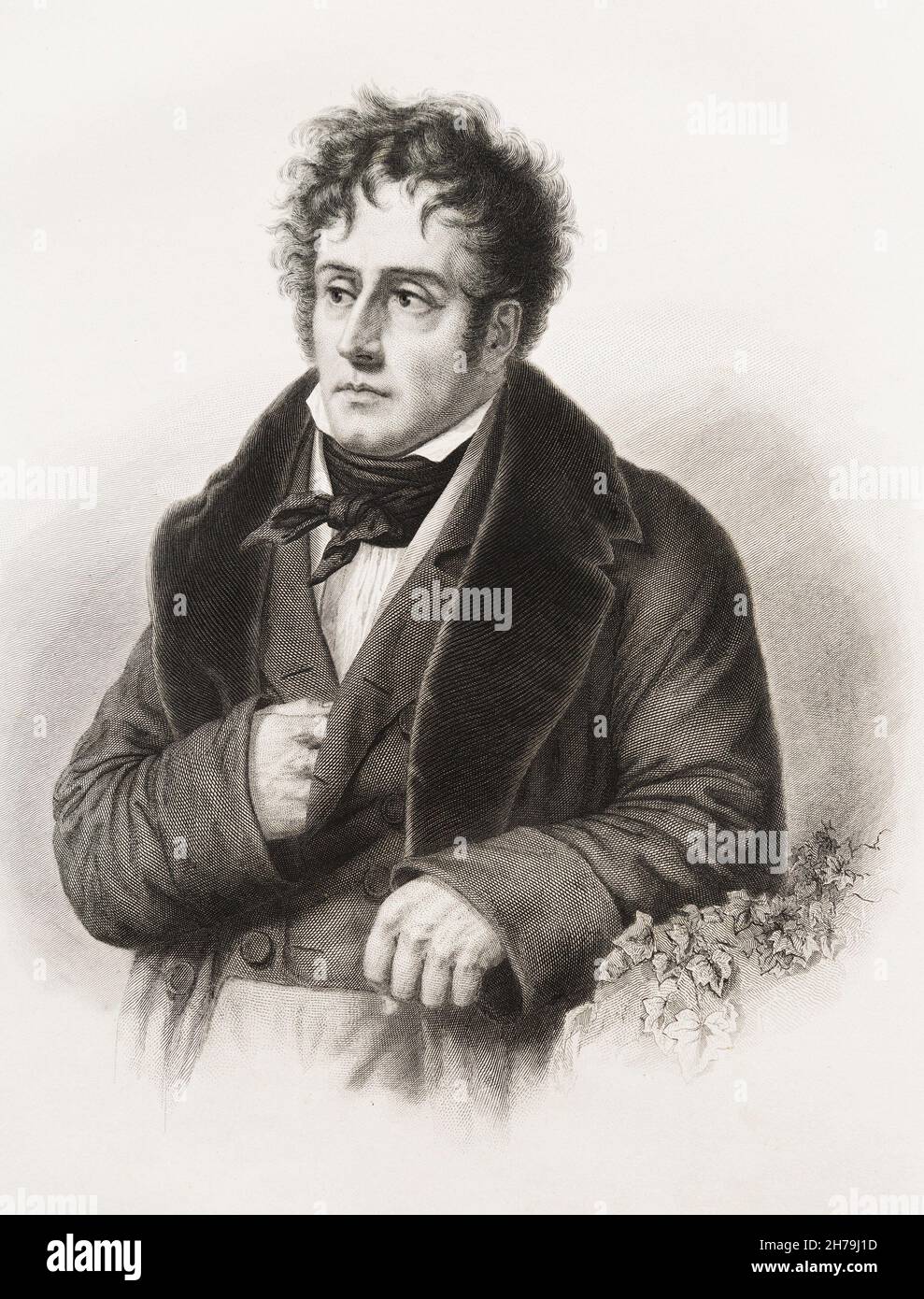 Portrait de Francois Rene, Vicomte de Chateaubriand (1768-1848) ecrivain francais Gravure du 19eme siecle ©Archives-Zephyr/Opale.photo *** Ortsüberschrift *** Stockfoto