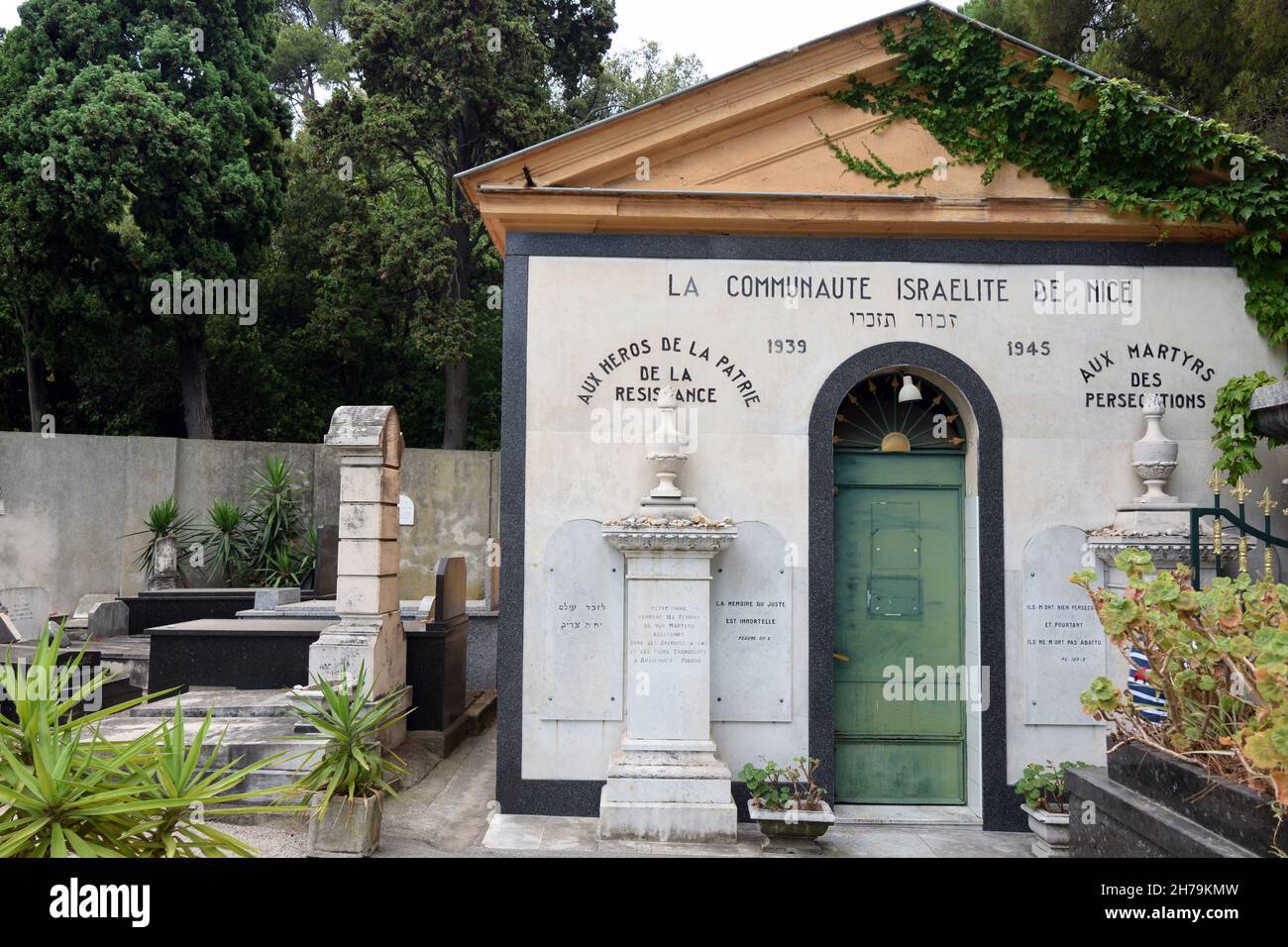 Jüdischer Friedhof, Cimitière Israelélite und Holocaust-Kriegsdenkmal Nice Alpes-Maritimes Frankreich Stockfoto