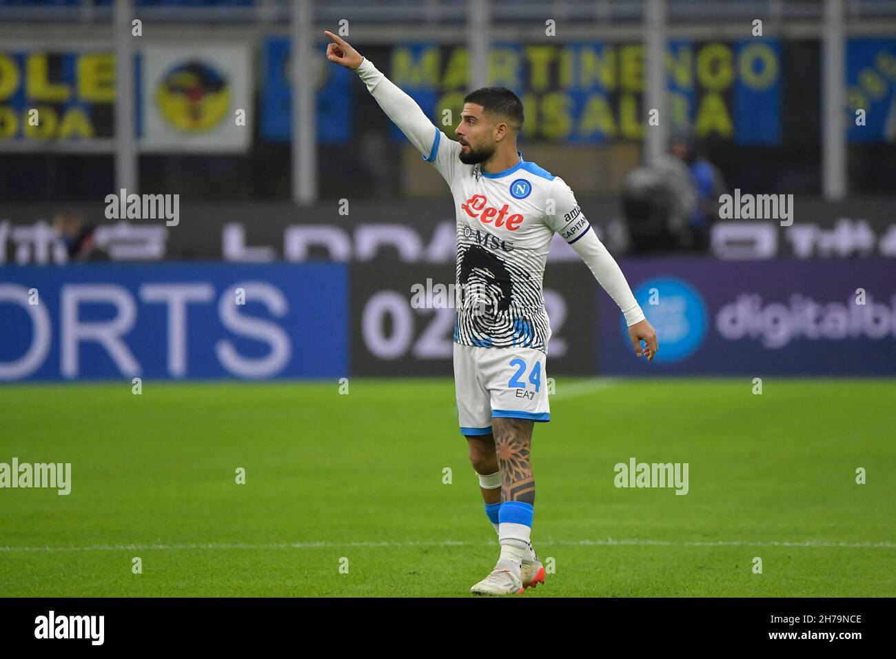 Mailand, Italien. 21st. November 2021. Lorenzo Insigne vom SSC Napoli während des Fußballspiels der Serie A zwischen dem FC Internazionale und dem SSC Napoli im Stadion San Siro in Mailand (Italien), 21th. November 2021. Foto Andrea Staccioli/Insidefoto Kredit: Insidefoto srl/Alamy Live News Stockfoto