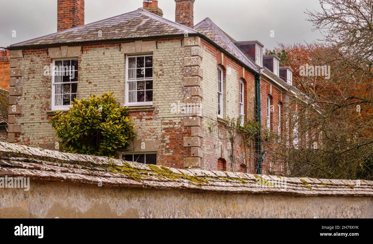 Georgianische Architektur eines Landhauses in Haxton Salisbury Wiltshire, Großbritannien Stockfoto