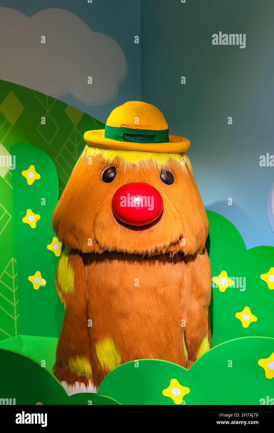 tokio, japan - 18 2021. juli: Großes Puppenkostüm des anthropomorphen Gophers Gonta, einer Figur aus dem 80' NHK-kinderfernsehprogramm Stockfoto