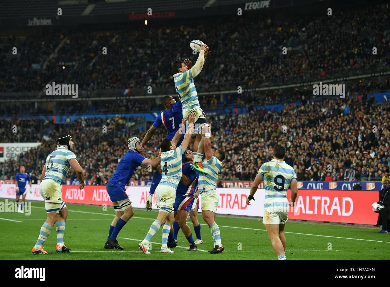 Argentinischer Nationalspieler in Aktion während eines Spiels zwischen Frankreich und Argentinien bei den Rugby Autumn Internationals 2021 am Freitag, den 6. November 2021. Frankreich besiegte Argentinien mit 29:20. (Jiro Mochizuki / Bild des Sports) Stockfoto