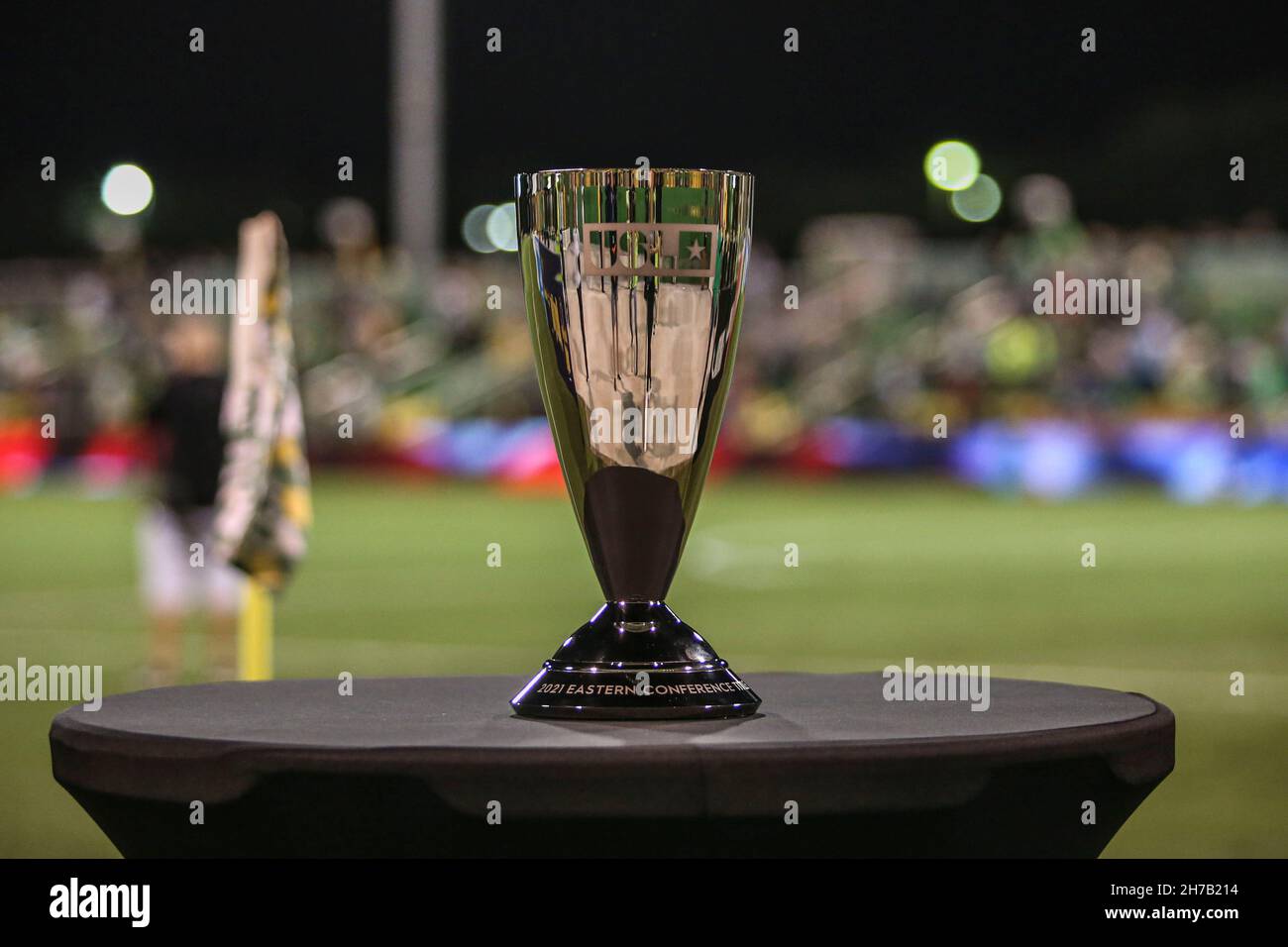 St. Petersburg, FL USA; Eine allgemeine Ansicht der Trophäe während eines USL Eastern Conference Championship-Spiels zwischen den Tampa Bay Rowdies und dem Louisvil Stockfoto