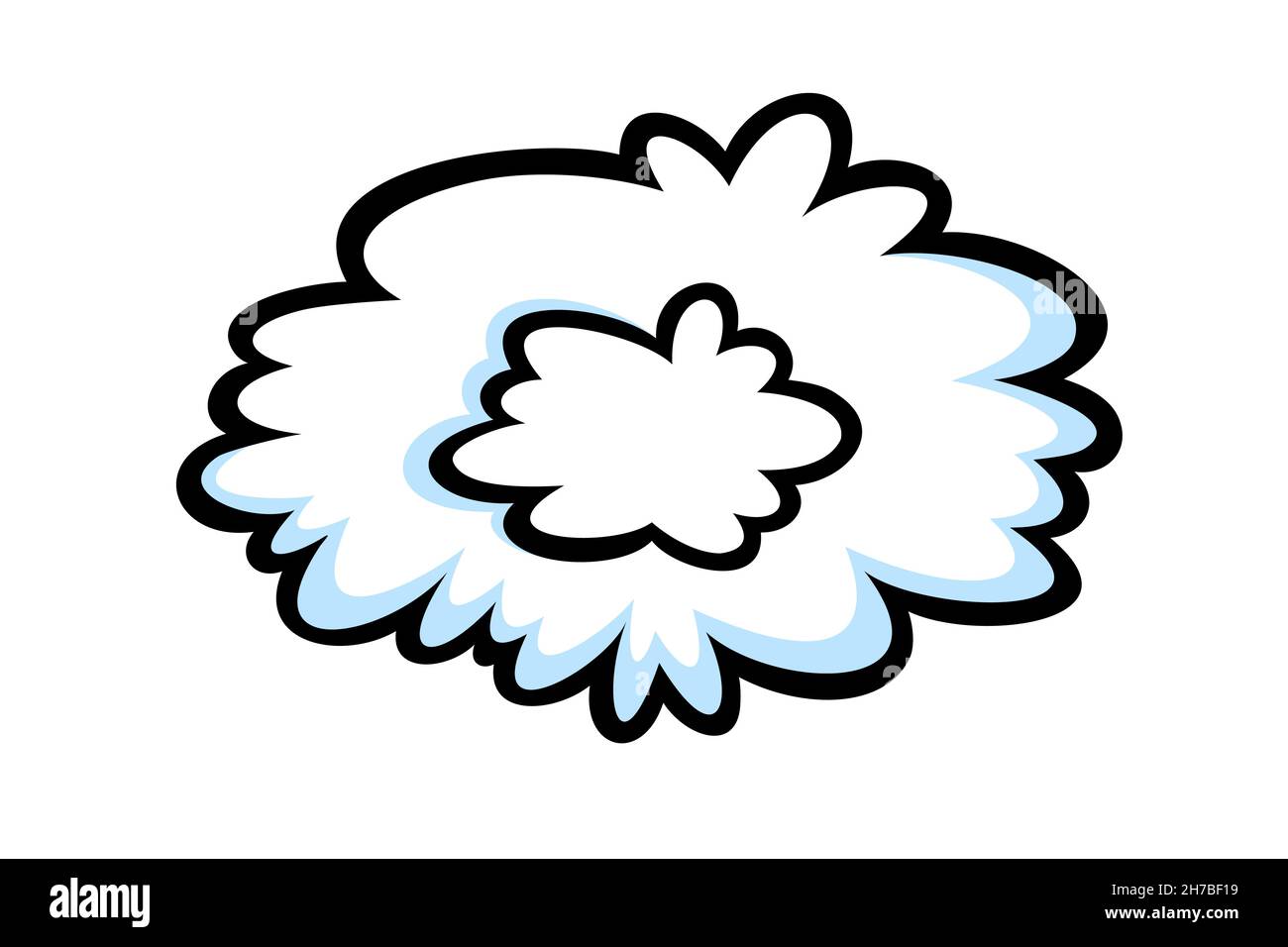Dampfring im Comic-Stil. Runde Wolke aus Dampf oder Rauch für Zigarre, Zigarette oder schnelle Bewegung. Vektorgrafik isoliert auf weißem Hintergrund Stock Vektor