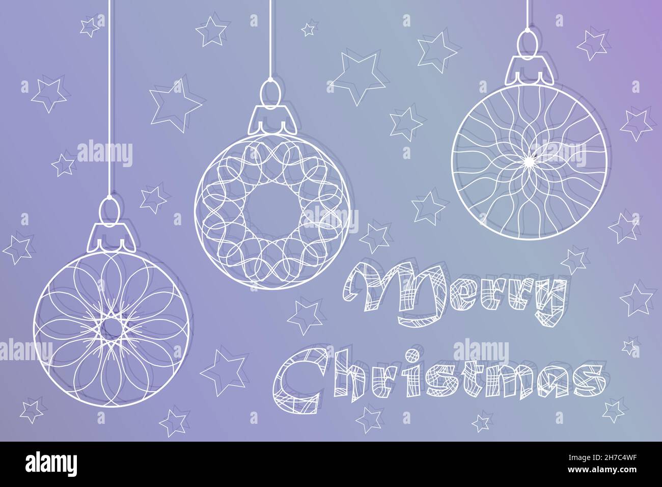Frohe Weihnachten Grußkarte mit Schriftzug und Traumfänger Zeichnung in Line Art Stock Vektor