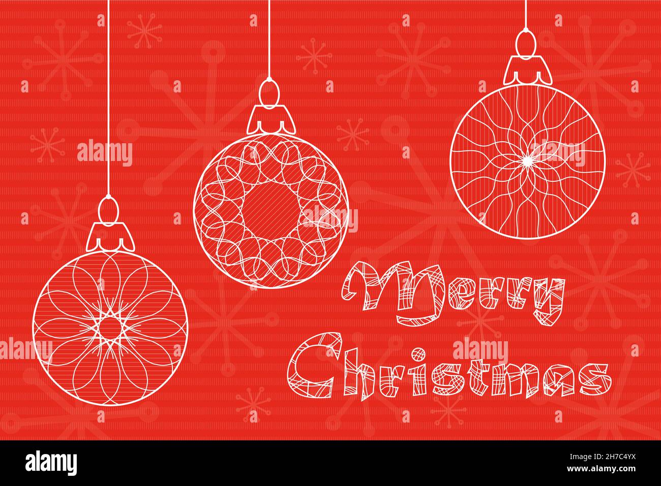 Frohe Weihnachten Grußkarte mit Schriftzug und Traumfänger Zeichnung in Line Art Stock Vektor