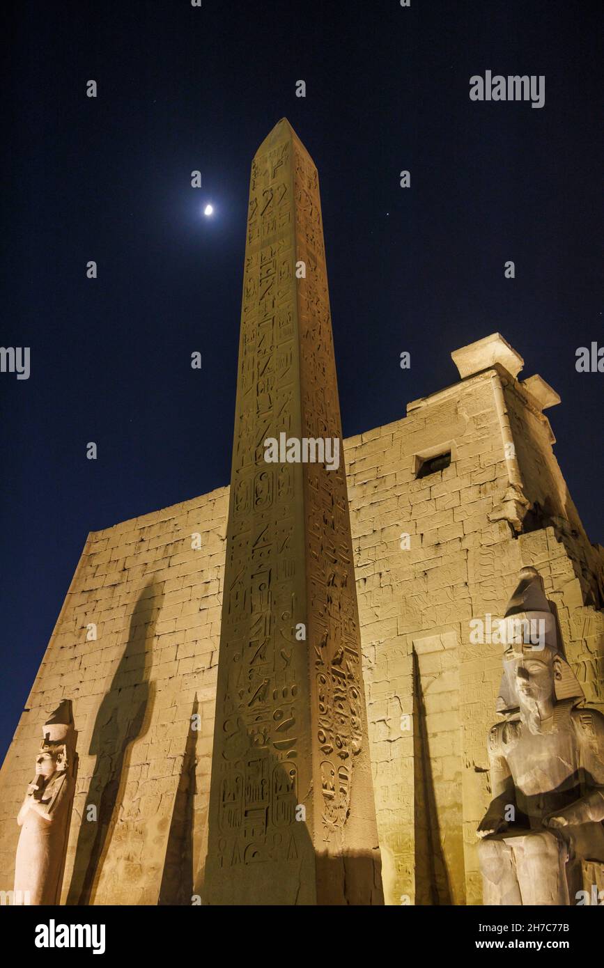 Obelisk Ramses II, Luxor-Tempel, Ägypten Stockfoto