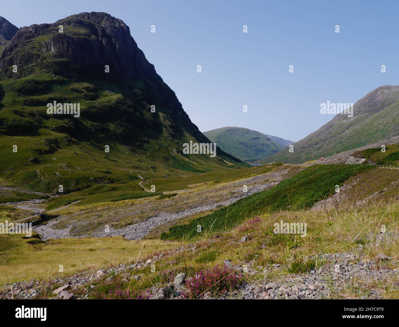 Horizontale Ansicht des Glencoe-Tals, Schottische Highlands, Schottland Stockfoto