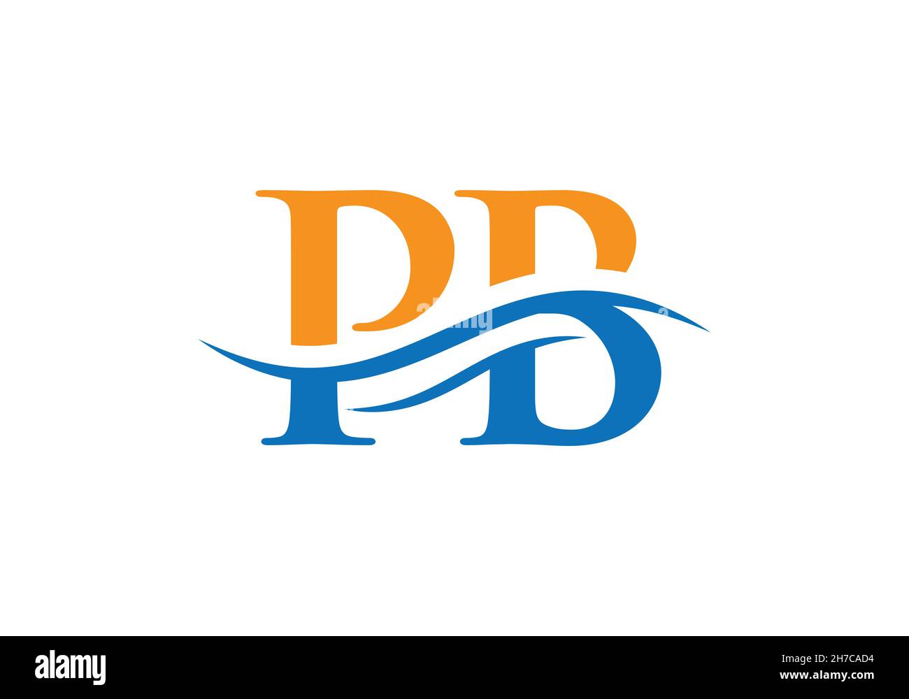 PB-Logo-Design. Premium Letter PB Logo Design mit Wasserwellenkonzept Stock Vektor