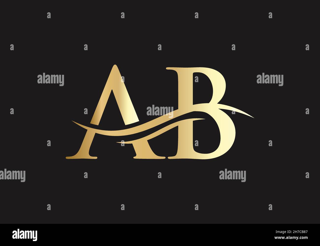 Ab-Logo-Design. Ursprünglicher ab-Buchstaben-Logovektor. Swoosh ab 