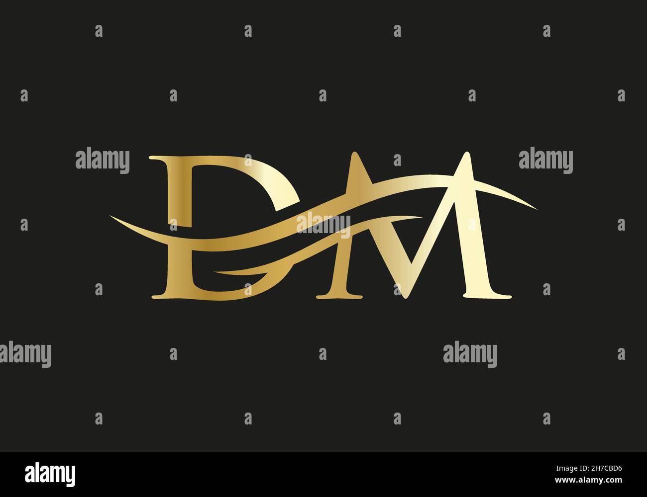 DM-Logo. Monogramm Buchstabe DM Logo Design Vektor. DM Buchstabe Logo-Design mit modernen trendigen Stock Vektor