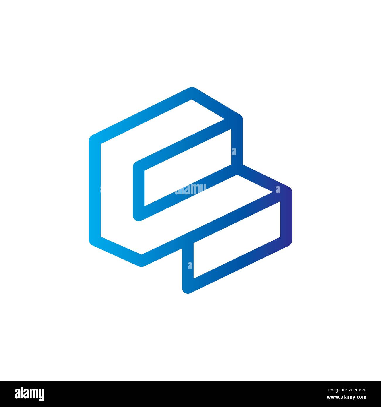 vektordesign. Logo aus dem Buchstaben S mit der Form des Logos der Leiter. Stock Vektor