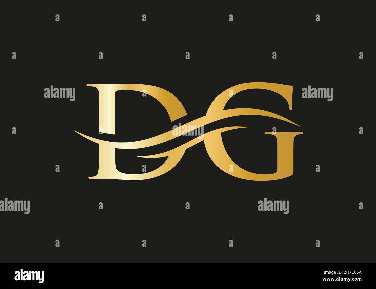 Kreativer DG-Brief mit Luxuskonzept. Modernes DG-Logo-Design für Geschäfts- und Firmenidentität Stock Vektor