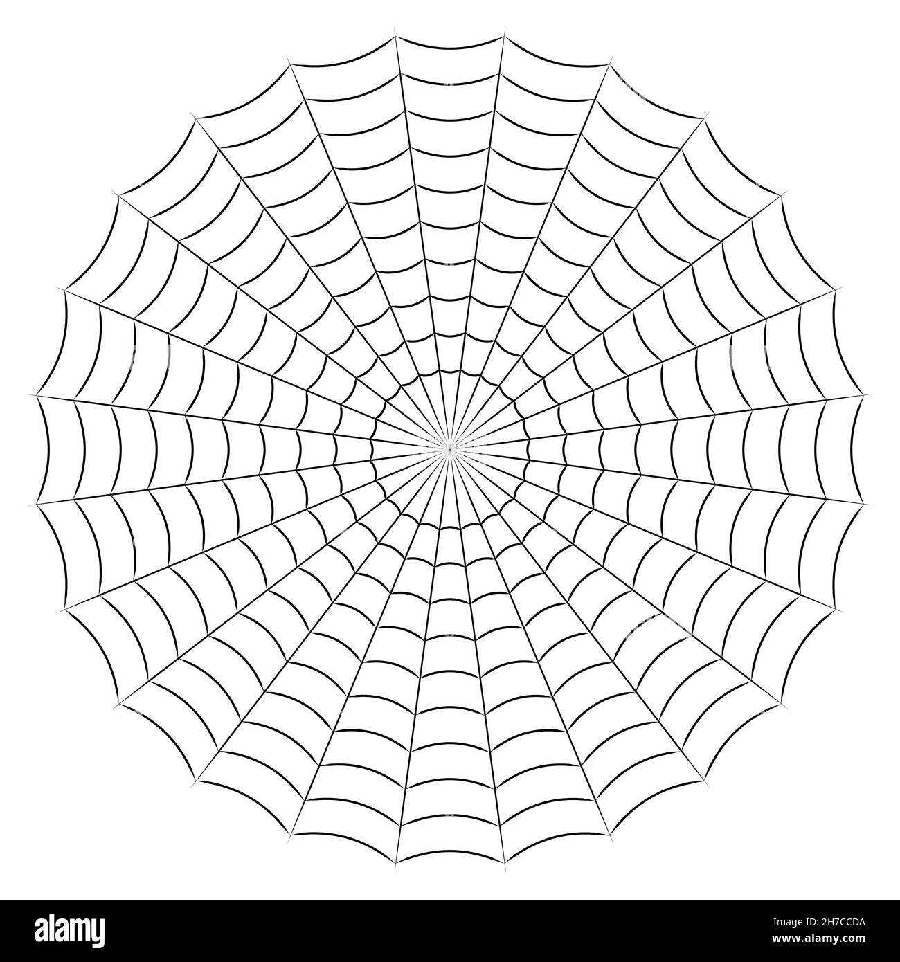 Runde Spinnennetz einfache lineare Stock Illustration Stock Vektor