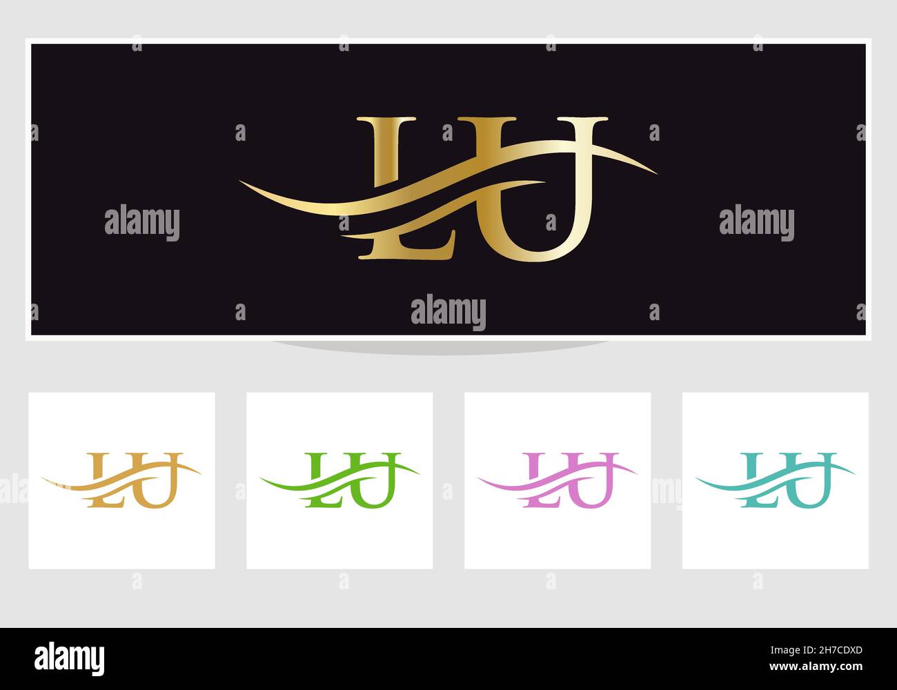 Modernes LU Logo Design für Geschäfts- und Firmenidentität. Kreativer LU-Brief mit Luxuskonzept Stock Vektor