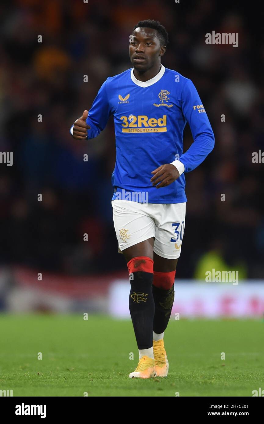 Glasgow, Großbritannien. 21st. November 2021. Mode Sakala der Rangers während des Scottish League Cup Spiels im Hampden Park, Glasgow. Bildnachweis sollte lauten: Neil Hanna/Sportimage Kredit: Sportimage/Alamy Live News Stockfoto