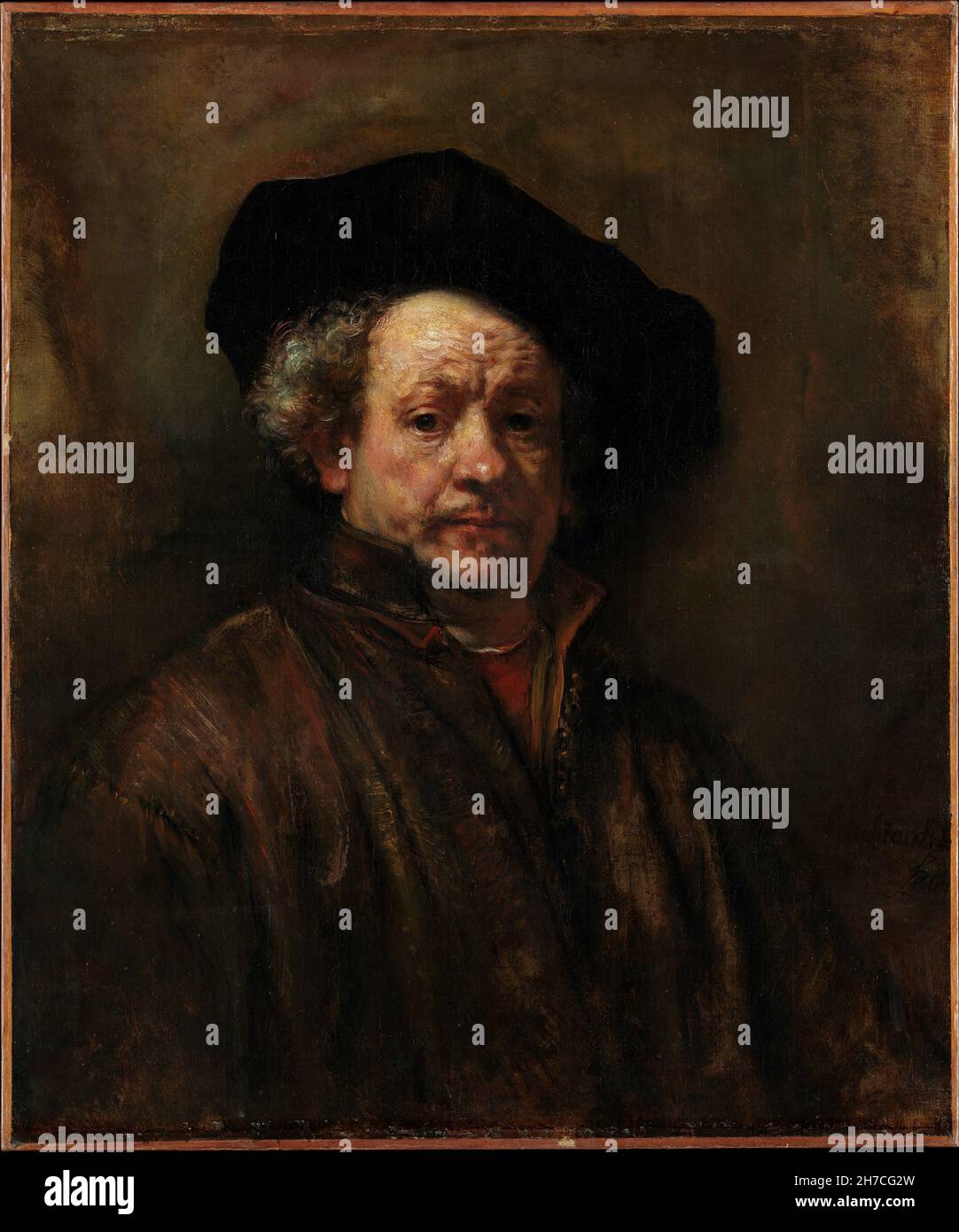 Rembrandt van Rijn, Selbstporträt, 1660, Öl auf Leinwand, New York, USA Stockfoto