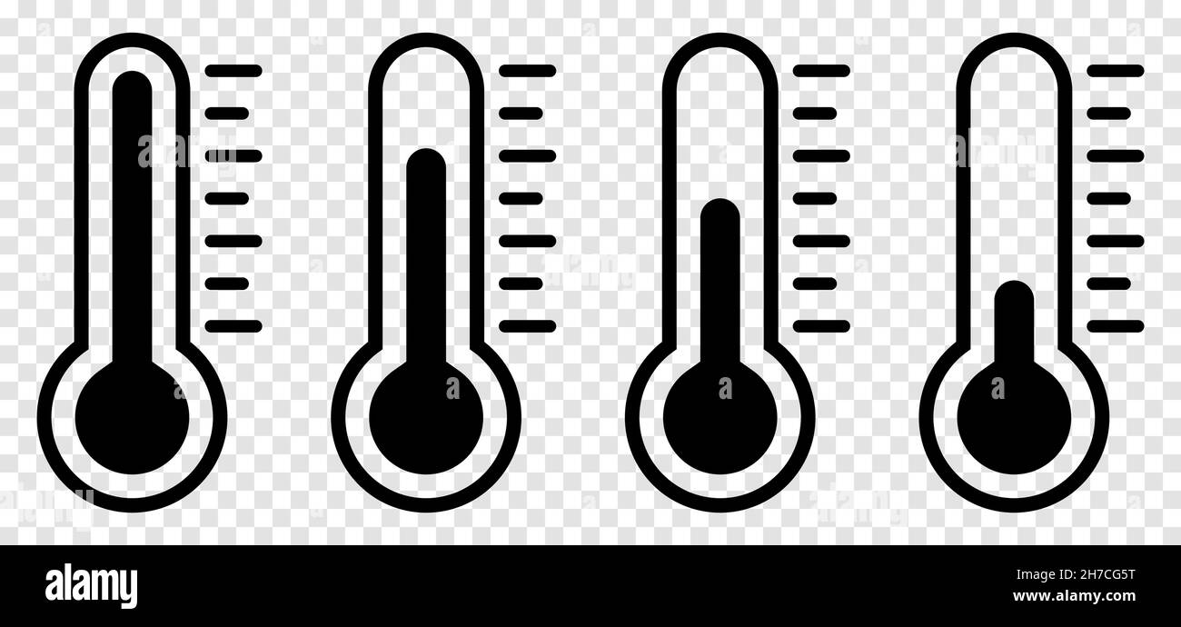 Wetterschild. Temperatursymbol eingestellt. Kann für Web- und Mobile-App-Design verwendet werden. Vektorsymbole auf transparentem Hintergrund isoliert Stock Vektor