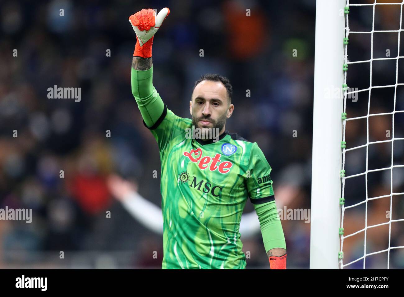 David Ospina von SSC Napoli zeigt während der Serie Ein Spiel zwischen dem FC Internazionale und dem SSC Napoli Stockfoto