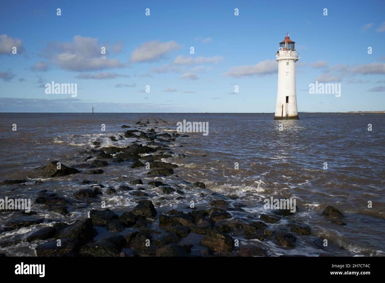 Leuchtturm Barsch Rock New Brighton Leuchtturm Wirral merseyside großbritannien Stockfoto