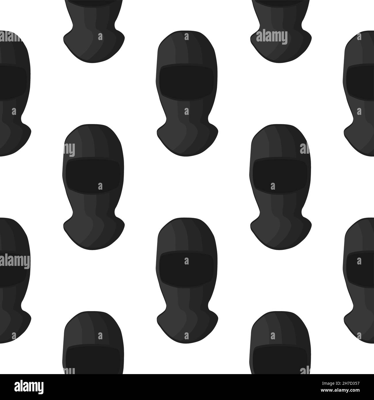 Abbildung auf Thema Muster Hüte Balaclava, schöne Kappen in weißem Hintergrund. Kappen-Muster, bestehend aus Sammlung Hüte Balaclava zum Tragen. Pa Stock Vektor